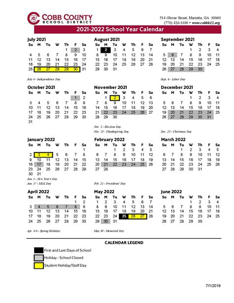Cobb County Calendar 22 23